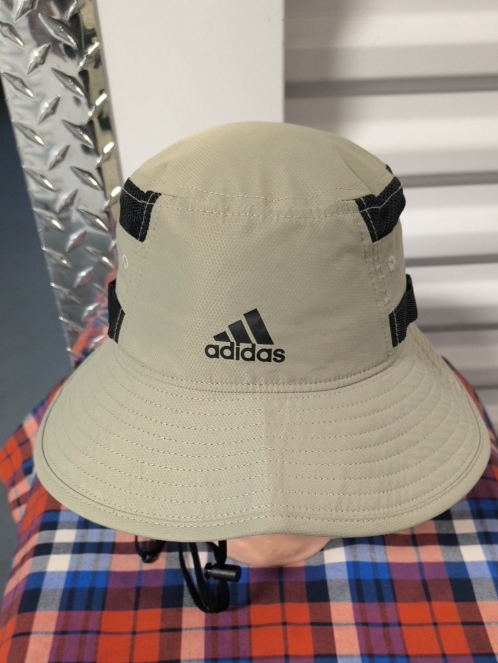 Adidas Men's Victory III Aeroready Bucket Hat Feather Grey/Black UPF 50 Sz L/XL